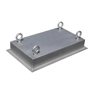 Bunting stainless steel Suspended Plate Magnet with overhead suspension eye-bolts